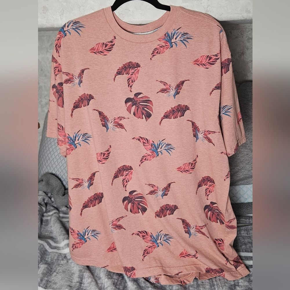 Free Planet Organic Cotton Graphic T-Shirt 3X Tropical Leaf Print